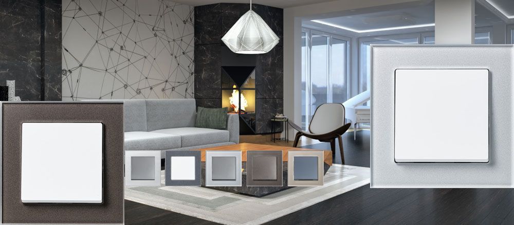 Выключатели AtlasDesign со стеклянной рамкой 