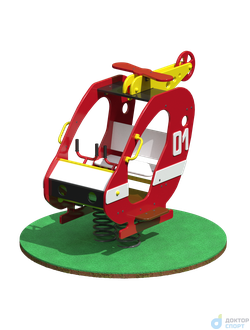Качалка на пружине «Вертолет пожарный»