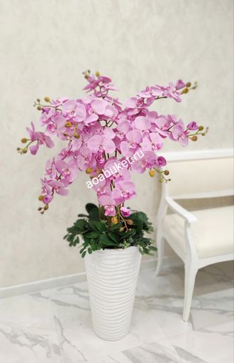 Композиция из искусственных цветов Орхидея напольная розовая № ОР015