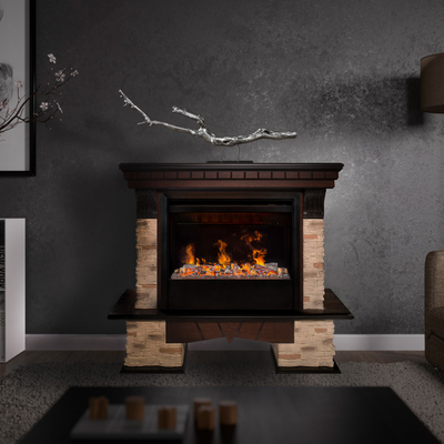 камин Rockland AO с очагом 3D Helios 26 SBG