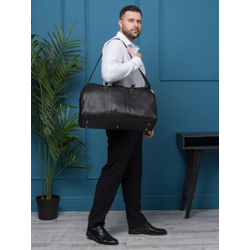 Кожаная дорожная сумка Campelli black (арт. 4014-01)