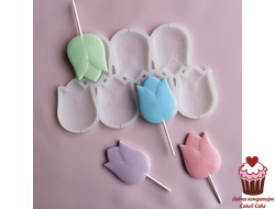 Силиконовая форма для леденцов Тюльпаны, 7 яч.