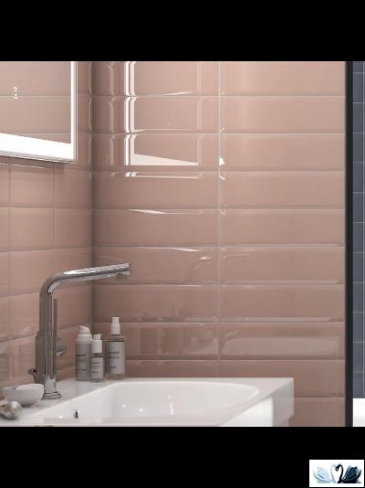 Керамическая плитка Kerama Marazzi Аккорд розовый светлый грань 8.5x28.5 см глянцевый
