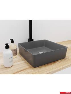 Раковина "Квадрат" 360*360*110мм накладная, цв. Бетон