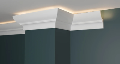 Потолочный плинтус для подсветки DECOR-DIZAYN DD508, из дюрополимера, под покраску, ударопрочный, 2 метра.