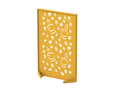 Перегородка прямоугольная с декором "Кофе"