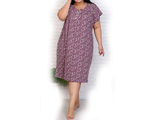 Удлиненная женская ночная сорочка большого размера из хлопка арт. 139766-116 (цвет бордо) Размеры 70-78