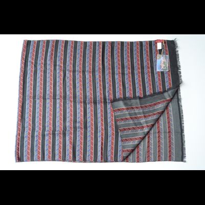 Двухсторонний шарф платок черный с бордовым Vizio Италия F 3