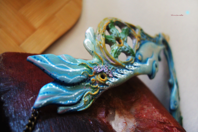 Коллекционное украшение из фарфора - колье с лебедями "Музыка солнечной птицы"