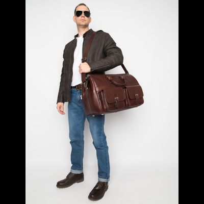 Кожаный саквояж Fabriano premium brown (арт. 4008-53)