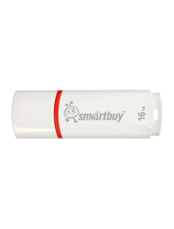 Флеш-память Smartbuy Crown, 16Gb, USB 2.0, белый, SB16GBCRW-W
