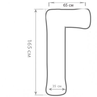 Подушка обнимашка Г образная 230 см с наполнителем био пух без наволочки