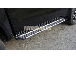 Пороги алюминиевые "Slim Line Silver" 1920 мм ТСС для JAC T9 2023-