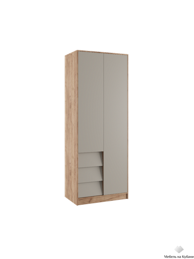 Ева шкаф 2-х створчатый Крафт табачный/Кашемир