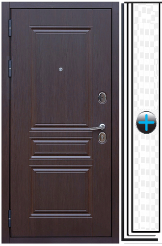 Сборная дверь Армада ЭКСТРА ФЛ-243 лиственница шоколад  /  Внутренняя ПАНЕЛЬ НА ВЫБОР
