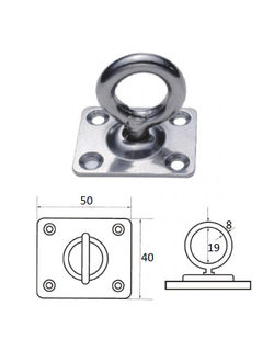 Планка квадратная с поворотной проушиной 8мм