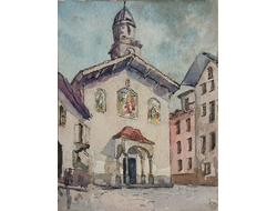 "Церковь" бумага акварель, тушь 1920-е годы