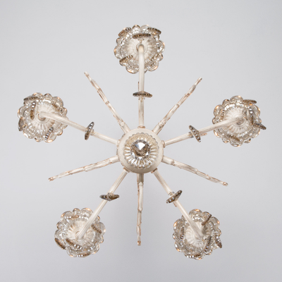 Люстра с тонированным хрусталем 3281/5 белый с золотом/тонированный хрусталь Strotskis Eurosvet