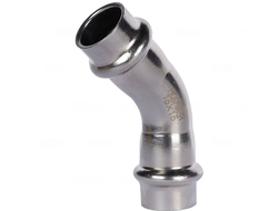 Угольник 45° ROMMER ВПр-ВПр, 15, из нержавеющей стали прессовой