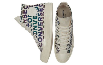 Кеды Converse Chuck 70 черно-белые высокие с надписью