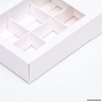 Коробка под 10 конфет, белая, 9,8 х 22 х 3,5 см