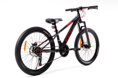 Велосипед FET technics 24" black-red (21 скорость, Shimano, дисковые тормоза)