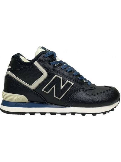 New Balance 574 High Leather с мехом Blue