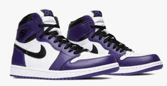 Nike Air Jordan 1 Retro High Og Court Purple (Экокожа) сбоку