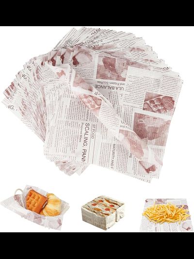 Бумага для бенто-торта ("Газета с фото", 100 шт.), 18*18см