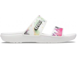 CROCS CLASSIC TIE-DYE GRAPHIC SANDAL БЕЛЫЕ