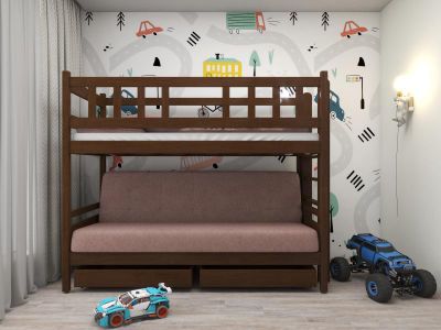 Кровать чердак " Фламинго " орех (МФБ)