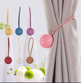 Подхваты для штор на магнитах, цвет золотой, в комплекте 2 штуки