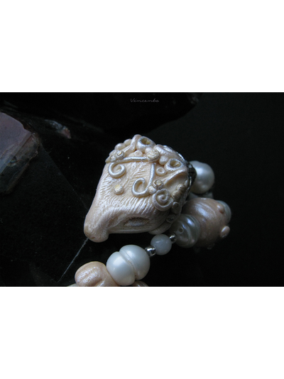 Браслет в стиле арт-нуво с овечкой и барашком