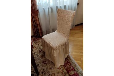 ЧЕХОЛ С ЮБКОЙ МИКРОФИБРА ВАНИЛЬ НА СТУЛ. ИТАЛИЯ