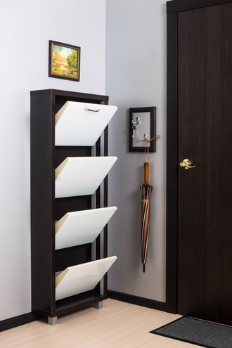 Обувница Айрон-4 (фасад стекло Белое)