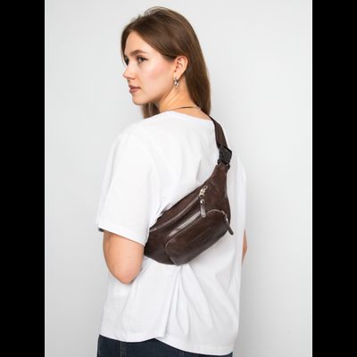 Кожаная поясная сумка Scarlino brown (арт. 7018-04)