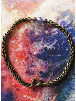 Морской узел. Браслет из цепочки и бусин из морской коллекции "Винсенто"