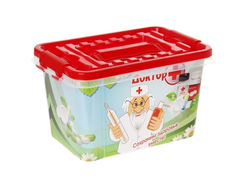 Контейнер  аптечка 4,0л квадр "Доктор+" 26х17х14см (Баш)