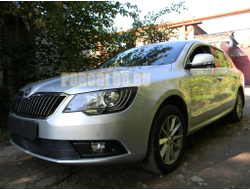 Защита радиатора Skoda Superb 2013-2015 black PREMIUM