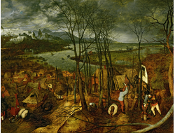 Картина обогреватель, репродукция Питера Брейгеля Сумрачный день