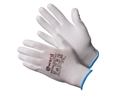 Белые нейлоновые перчатки с полиуретановым покрытием белого цвета White