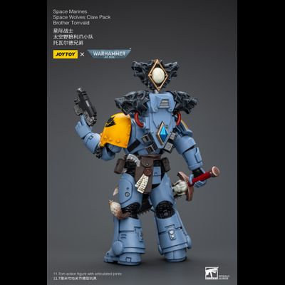 Космодесантник Космических Волков (Warhammer 40k) - КОЛЛЕКЦИОННАЯ ФИГУРКА 1/18 Space Wolves Claw Pack Brother Torrvald (JT2733) - JOYTOY