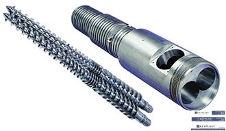 Коническая шнековая пара для ПВХ 65\132