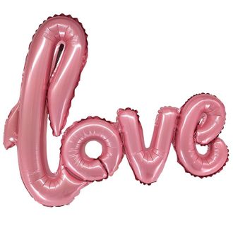 Фольгированная надпись "LOVE" розовая 102см