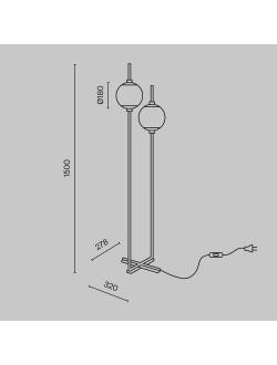 Напольный светильник (торшер) The Sixth Sense, Z020FL-L12BK