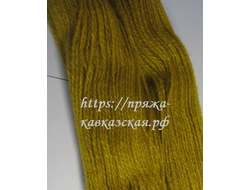 Кавказская пряжа в три нити кручения горчица