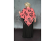 Длинное платье БОЛЬШОГО размера Арт. 2147 (Цвет черный с розовым) Размеры 50-84