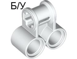 ! Б/У - Technic, Axle and Pin Connector Perpendicular Double, White (32291 / 322911 / 4140431 / 4144131 / 6254266 / 6292916) - Б/У