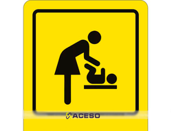 СП-14 Пиктограмма с дублированием информации по системе Брайля. Комната матери и ребенка, полноцвет,