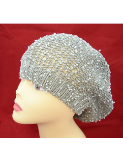 Вязаный берет из бисера женский летний италия фото